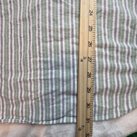 Ralph Lauren Men’s 17.5 34/35 Blue- Green Striped Classic Fit Long Sleeve Shirt - Picture 6 of 7